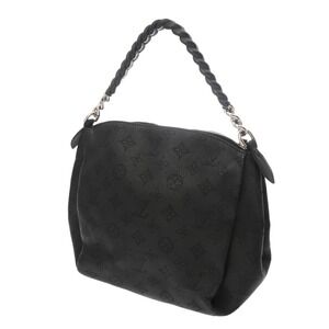 Louis Vuitton Black Babylon Leather Noir Monogram Handbag Mahina Chain